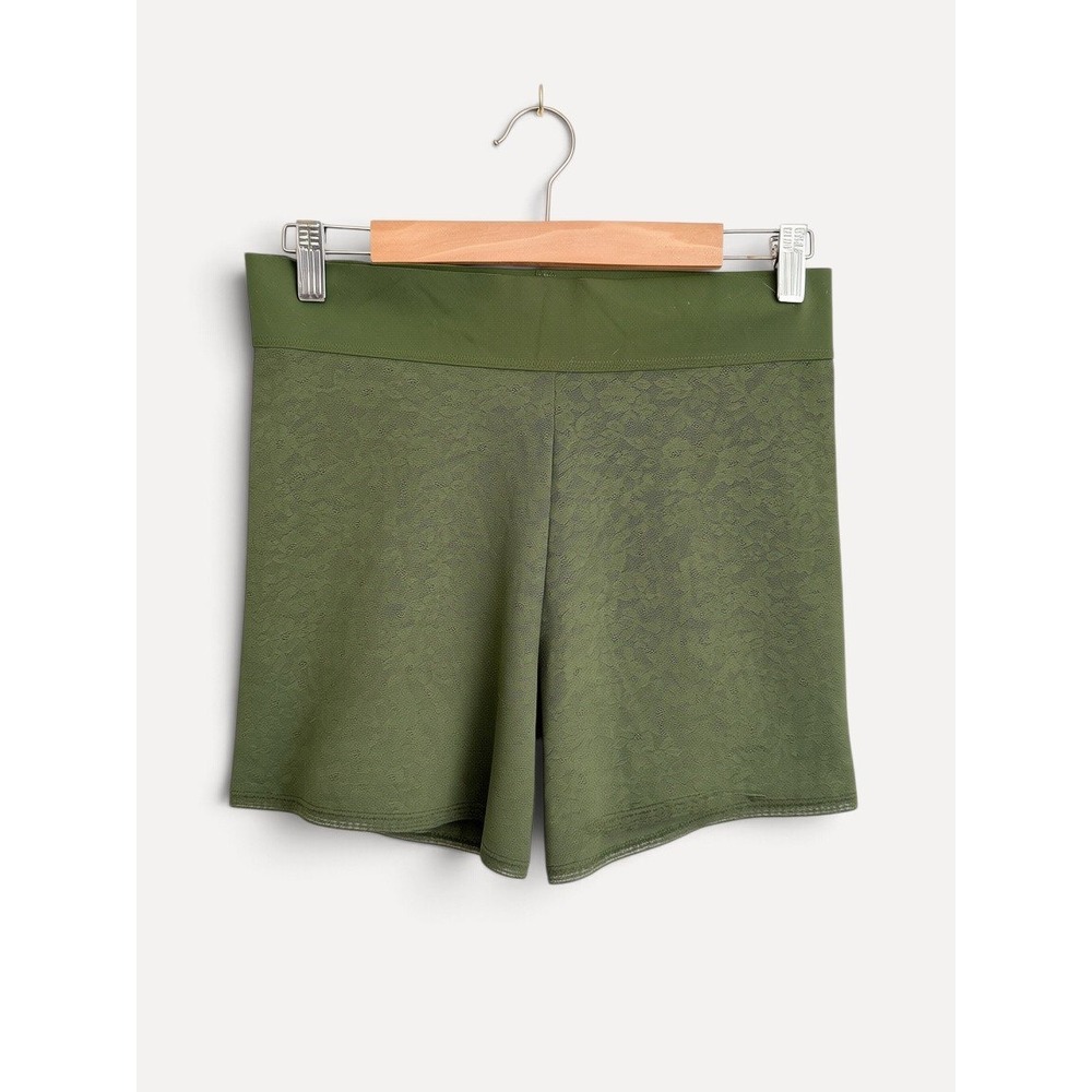 Aerie Smoothez High Waisted Boyshort Lace Underwear Large Green Floral Trim